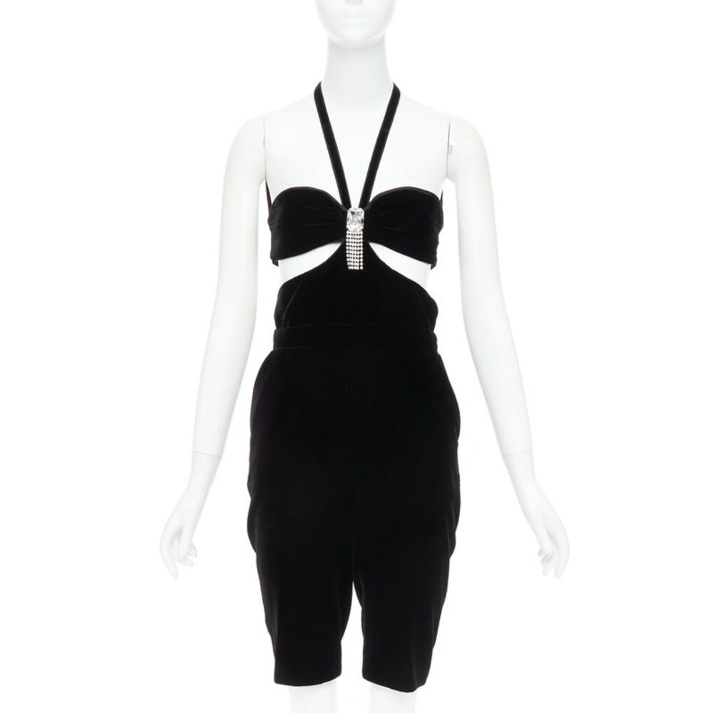 Saint Laurent 2022 Velvet Crystal Romper